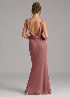 Azazie Rylina Bridesmaid Dresses Desert Rose Mermaid Pleated Chiffon Dress image6