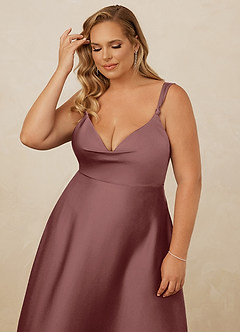 Christian Siriano Bridal for Azazie 1001 Bridesmaid Dresses Vintage Mauve A-Line Sweetheart Neckline Stretch Satin Dress image16