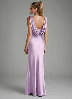 Azazie Elena Bridesmaid Dresses Frosted Lilac Mermaid Pleated Stretch Satin Dress image2