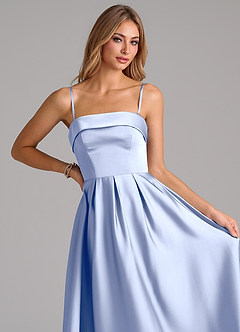 Azazie Lucienne Bridesmaid Dresses Ice A-Line Strapless Stretch Satin Convertible Dress image2