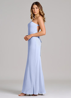 Azazie Monroe 신부 들러리 드레스 쉬스 한쪽 어깨 쉬폰 바닥 길이 드레스 image5