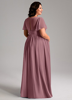 Azazie Verna Maternity Bridesmaid Dresses A-Line V-Neck Ruched Chiffon Floor-Length Dress image8