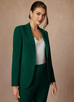 front Kennedy Emerald Structured Stretch Pants Suit