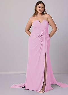 Barbie ♥ Azazie Bridesmaid Dresses Mermaid Strapless Chiffon Court Train Dress image10