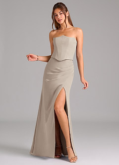 Azazie Jenine Bridesmaid Dresses Frost Mermaid Strapless Chiffon Dress image3