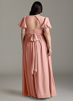 Azazie Madisynn Brautjungfernkleider für Schwangere Schleifen Chiffon Bodenlänge Kleid image6