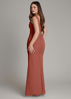 Azazie Hadley Bridesmaid Dresses Auburn Mermaid Pleated Chiffon Dress image5