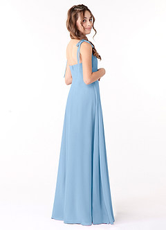 Azazie Rosey Junior Powder Blue A-Line Sweetheart Neckline Chiffon Dress image2