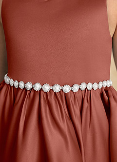 Azazie Julietta Flower Girl Dresses Auburn Ball-Gown Convertible Tulle Dress image10