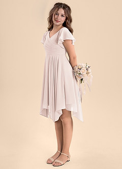 Azazie Janeaurelia Junior Rose Petal A-Line Pleated Chiffon Dress image5