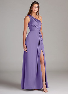 Azazie Brooke Bridesmaid Dresses Tahiti A-Line One Shoulder Stretch Satin Dress image5