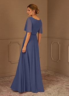 Azazie Tricia Mother of the Bride Dresses Stormy A-Line V-Neck Pleated Chiffon Dress image3