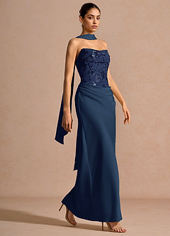 Abito Maxi Paillettes Blu Navy Aspasia image3