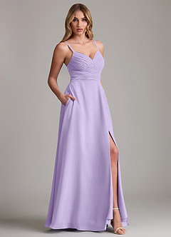 Azazie Terese Bridesmaid Dresses Lilac A-Line Pleated Chiffon Dress image6