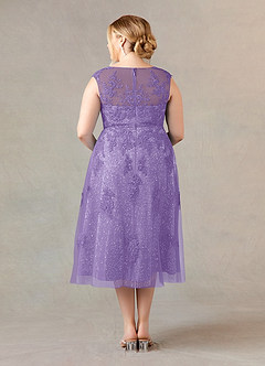 Azazie Flynn Mother of the Bride Dresses Tahiti A-Line Boatneck Lace Tulle Dress image7