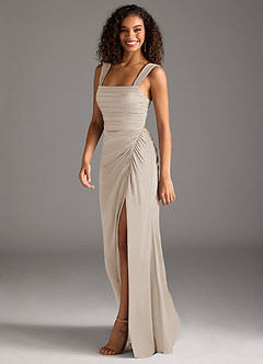 Azazie Jesaphine Bridesmaid Dresses Frost Sheath Bow Stretch Satin Dress image6