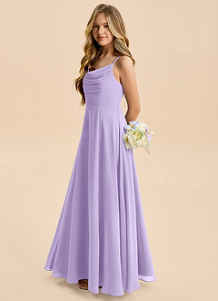 Azazie Gia Junior Lilac A-Line Pleated Chiffon Dress image1