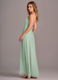 Azazie Mei Bridesmaid Dresses Agave A-Line Chiffon Dress image5