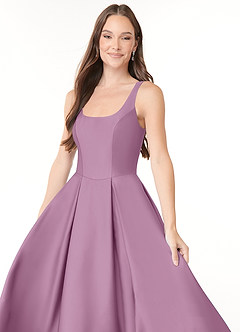 Azazie Neve Robes de demoiselle d'honneur Robe Princesse en Satin extensible avec poches Glycine image5