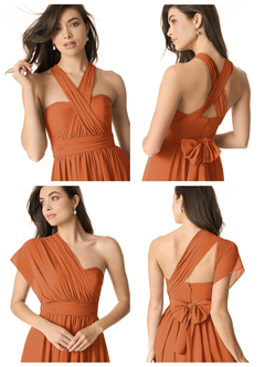 Azazie Olani Brautjungfernkleider Wandelbar A-Linie Schulterfrei Chiffon Kleid Kanel image8