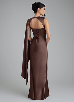 Azazie Taj Bridesmaid Dresses Ganache Mermaid Corset Stretch Satin Dress image7