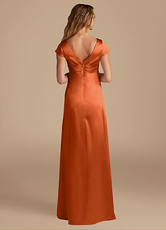 Azazie Allessia Maternity Bridesmaid Dresses A-Line Metallic Satin Floor-Length Dress image5
