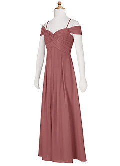 Azazie Kaitlynn Vestido de Flamenco de Gasa/ Chiffon de Acampanado con Vestidos sin tirantes image6
