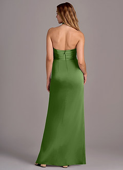 Azazie Jemma Brautjungfernkleider Etui Plissee Stretch-Satin Kleid Basilikum image2