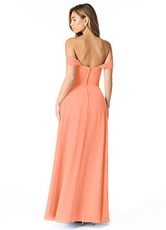 Azazie Kaitlynn Bridesmaid Dresses Sunset Empire Ruched Chiffon Convertible Dress image3