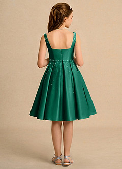 Azazie Jello Flower Girl Klänningar Klä Balklänning i Matt satäng Plisserad image2