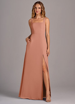 Azazie Debra Bridesmaid Dresses MAI TAI A-Line with Pockets Chiffon Convertible Dress image5