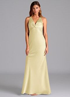 Azazie Hati Suknie dla druhen Syrena Satyna elastyczna Do ziemi Sukienka image5