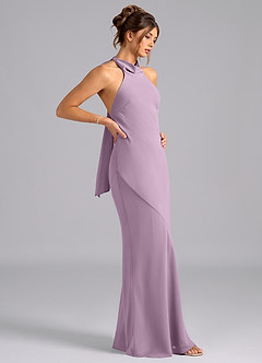 Azazie Velli Bridesmaid Dresses Wisteria Mermaid Bow Chiffon Dress image4