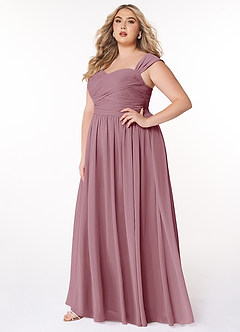 Azazie Zapheira Bridesmaid Dresses Vintage Mauve A-Line Ruched Chiffon Dress image7