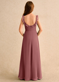 Azazie Chip Girls Formal Flower Girl Dresses Amethyst A-Line Sleeveless Chiffon Dress image2