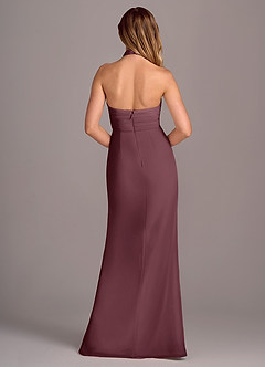 Azazie Jemma Bridesmaid Dresses Sangria Sheath Pleated Chiffon Dress image2