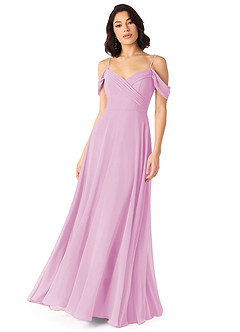 Azazie Tancie Bridesmaid Dresses Candy Pink A-Line Off the Shoulder Chiffon Convertible Dress image1