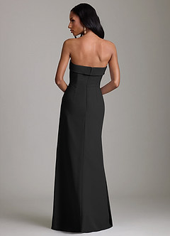 Azazie Aretha Bridesmaid Dresses Black A-Line Strapless Chiffon Dress image2