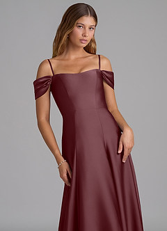Azazie Seriana Vestidos de damas de honor Vestido de Sangrado de Satén Elástico de Corte en A Convertible con Vestidos sin tirantes image2