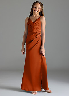 Azazie Maci Junior Klä av Sjöjungfru i Stretch Satin Plisserad image3