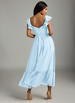 Azazie Anaya Bridesmaid Dresses Sky Blue A-Line Pleated Chiffon Dress image5