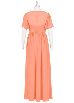 Azazie Verna Brautjungfernkleider für Schwangere A-Linie V-Hals Gerüscht Chiffon Bodenlänge Kleid image8