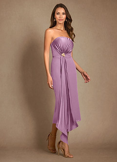 Azazie Dinanta Mother of the Bride Dresses Wisteria Column Pleated Chiffon Dress image7