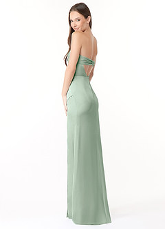 Azazie Leonis Bridesmaid Dresses Agave Mermaid Pleated Stretch Satin Convertible Dress image7