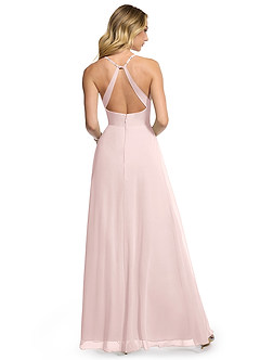 Azazie Davis Bridesmaid Dresses Blushing Pink A-Line V-Neck Chiffon Dress image5
