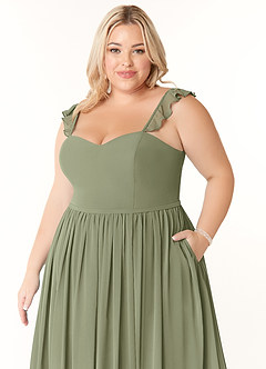 Azazie Metz Bridesmaid Dresses Pistachio A-Line Sweetheart Ruched Chiffon Dress image11