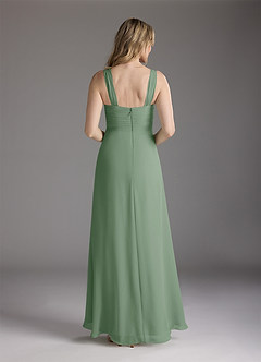 Azazie Weisz Mother of the Bride Dresses Matcha A-Line Square Neckline Pleated Chiffon Dress image6