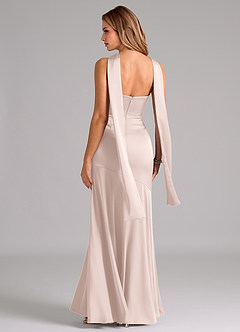 Azazie Shiloh Bridesmaid Dresses Blushing Pink Mermaid Strapless Stretch Satin Convertible Dress image7