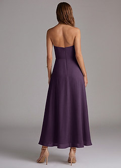 Azazie Wren Bridesmaid Dresses Plum A-Line Strapless Chiffon Dress image4