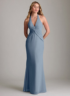 Azazie Valerie Bridesmaid Dresses Twilight Mermaid Pleated Chiffon Dress image3